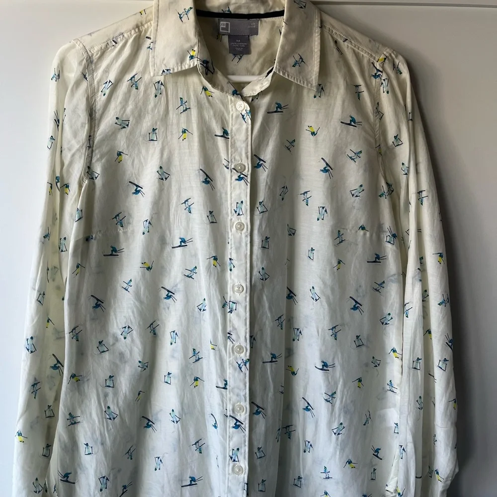 Patterned Cream Blouse - Picture 1 of 2